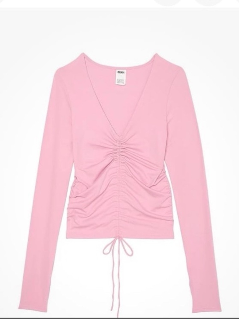 Ruched Relay Long Sleeve Top - Pink - Picture 3 of 8